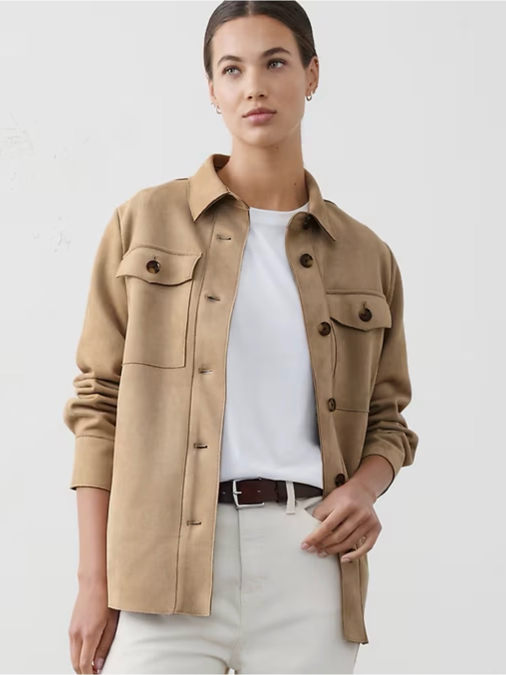 Banana Republic Tan Utility Shirt Jacket